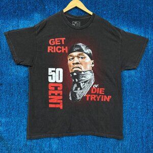 Hip Hop Rapper 50 Cent “Get Rich or Die Tryin” T-Shirt Size Large